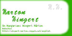 marton wingert business card